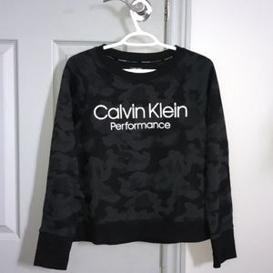 CALVIN KLEIN* dark army print sweatshirt- S